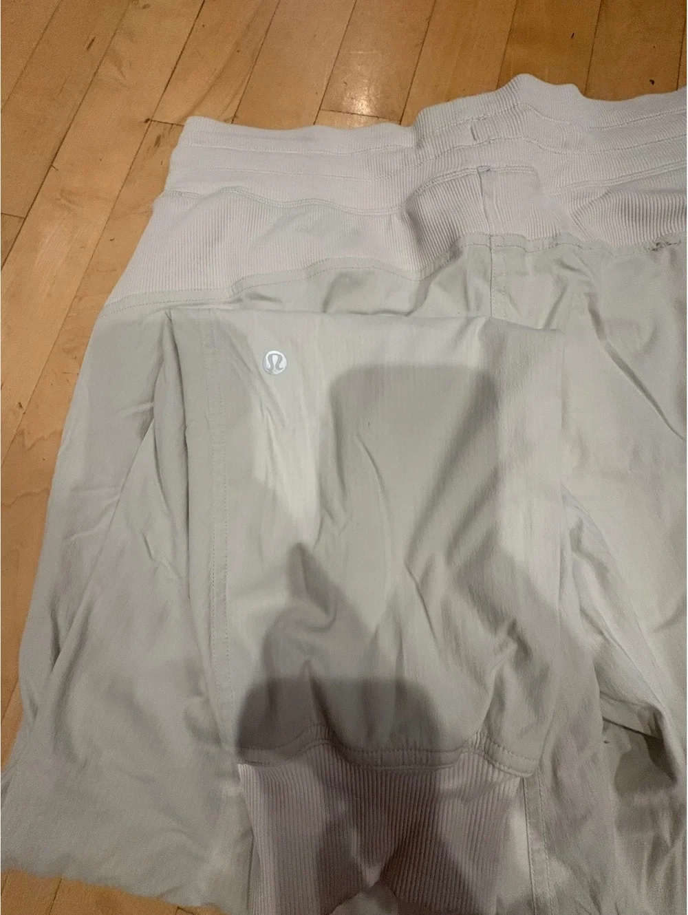 Lululemon grey white Athletic Pants with Drawstring Waist